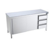 mesa central gama 700 con puertas y cajones distform