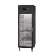 ARMARIO REFRIGERADO CON PUERTAS CRISTAL COLOR NEGRO SERIE GN 2/1 