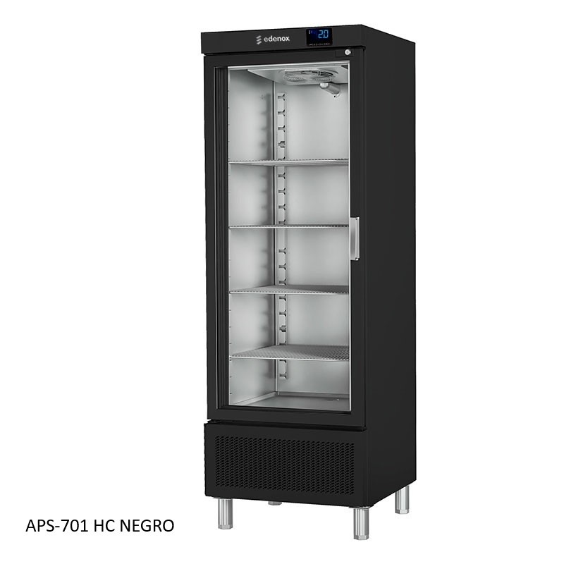 ARMARIO REFRIGERADO PUERTA CRISTAL COLOR NEGRO SERIE 700 