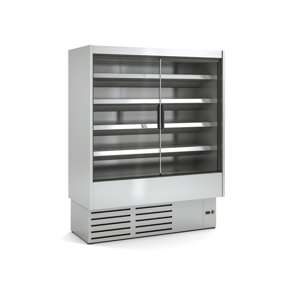 vitrina expositora mural inox con puertas fondo 797 docriluc