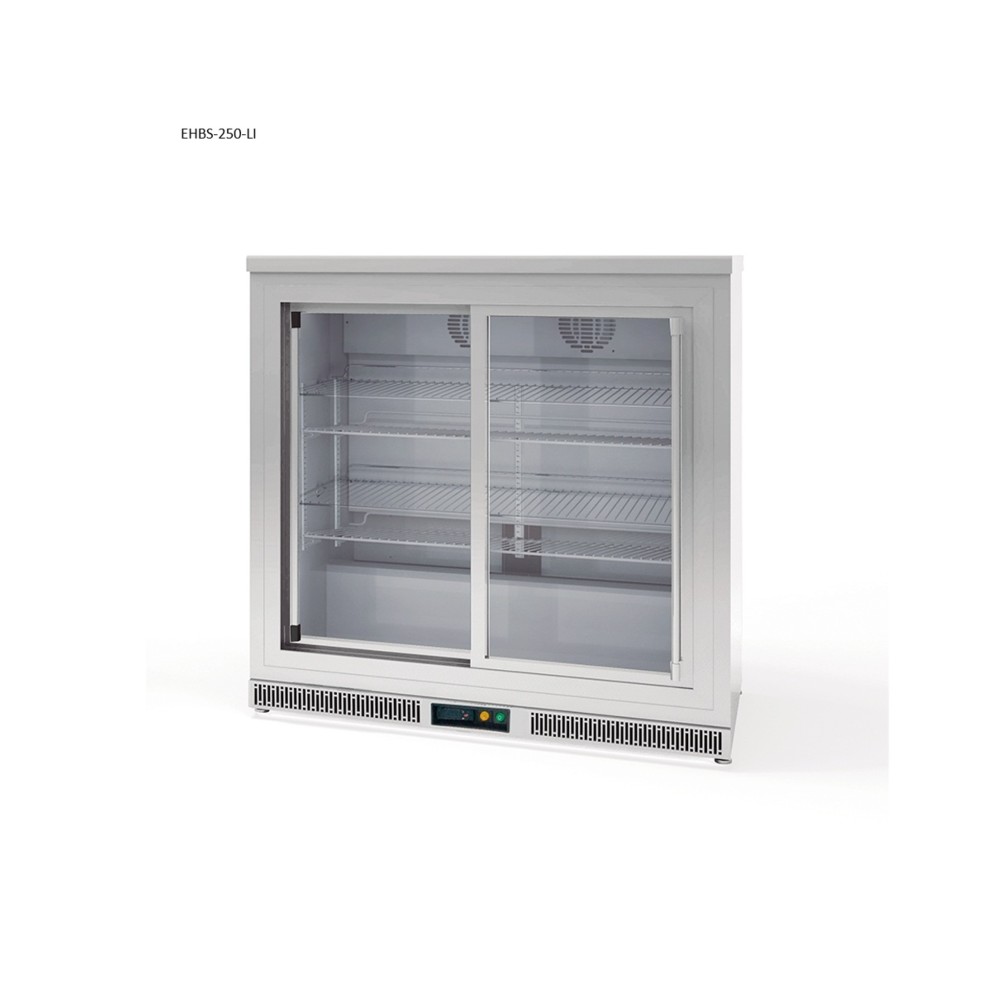 expositor refrigerado bebidas puertas correderas acero inoxidable vertical docriluc