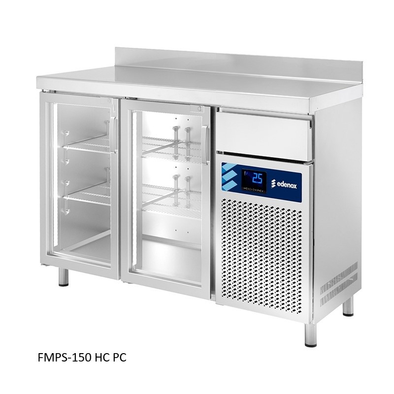 MESA REFRIGERADA SERIE 600 FRENTE MOSTRADOR CON PUERTAS DE CRISTAL