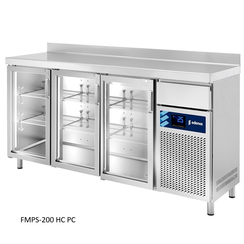 MESA REFRIGERADA SERIE 600 FRENTE MOSTRADOR CON PUERTAS DE CRISTAL 1