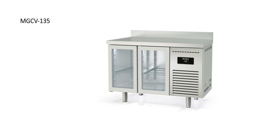 mesa congelador gastronorm 1/1 puertas expositoras docriluc