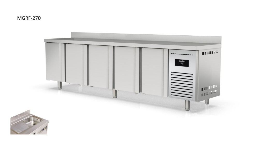 mesa refrigerada gastronorm 1/1 con fregadero docriluc 3