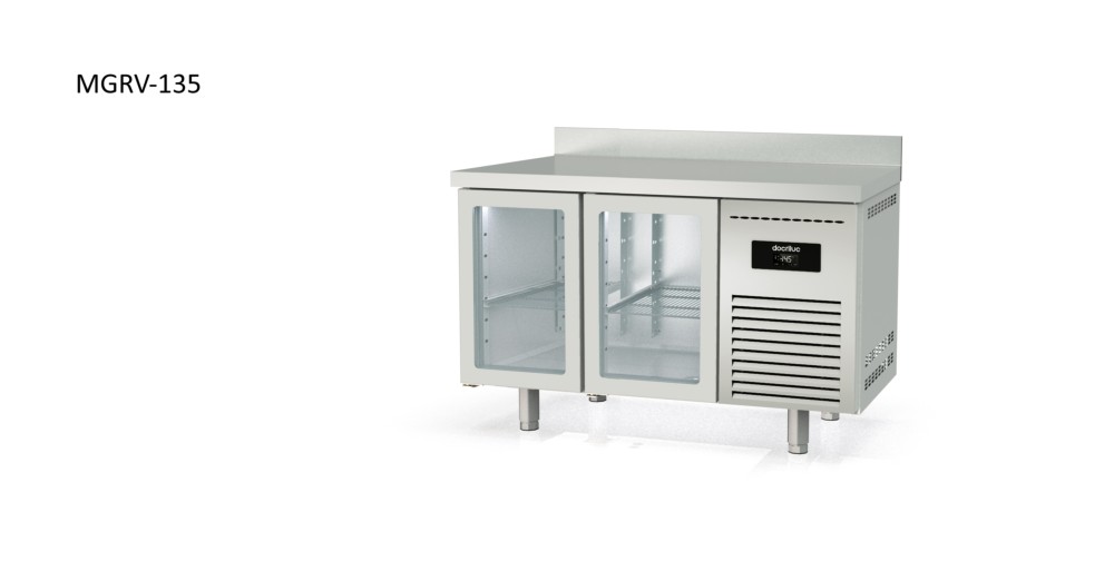 mesa refrigerada gastronorm 1/1 puertas cristal docriluc