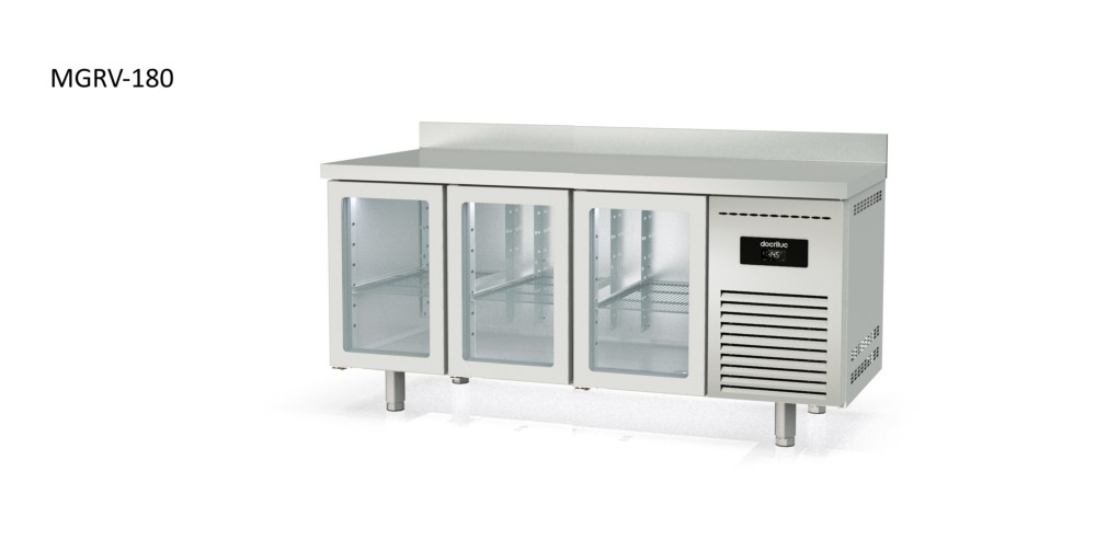 mesa refrigerada gastronorm 1/1 puertas cristal docriluc 1