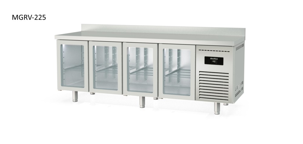 mesa refrigerada gastronorm 1/1 puertas cristal docriluc 2