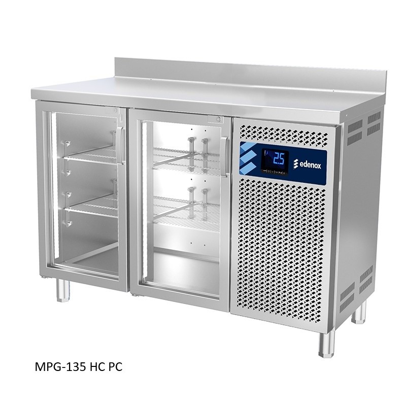 MESA REFRIGERADA GASTRONORM SERIE GN 1/1 CON PUERTAS DE CRISTAL