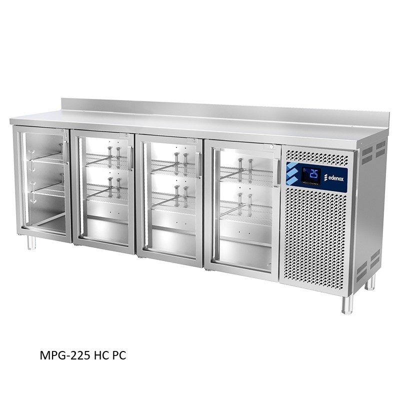 MESA REFRIGERADA GASTRONORM SERIE GN 1/1 CON PUERTAS DE CRISTAL 2