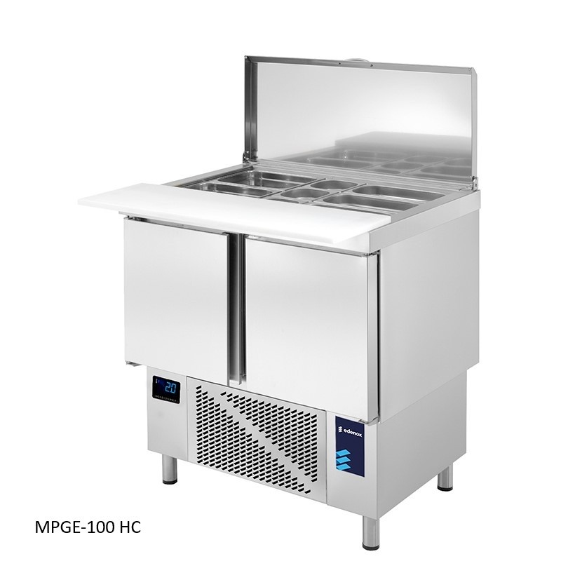 mesas refrigeradas para hosteleria de preparacion ensaladas y pizzas edenox
