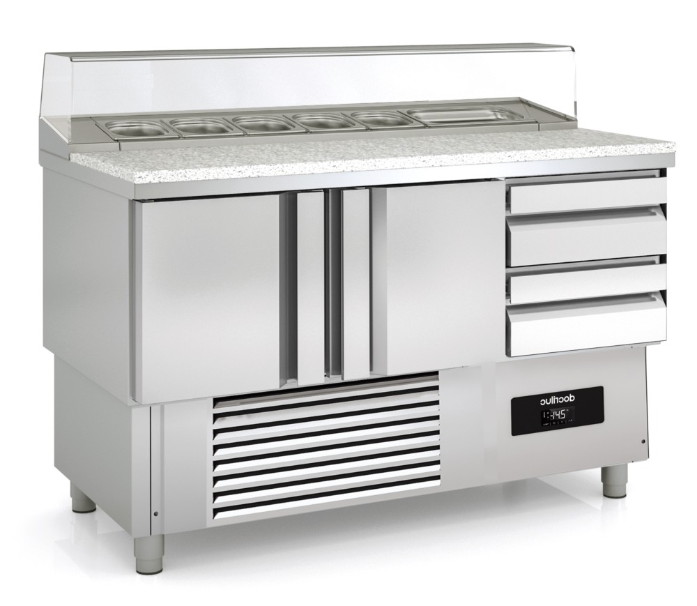 mesa refrigerada gastronorm 1/1pizzeria compacta docriluc