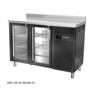 MESA REFRIGERADA SERIE 600 CON PUERTAS DE CRISTAL COLOR NEGRO