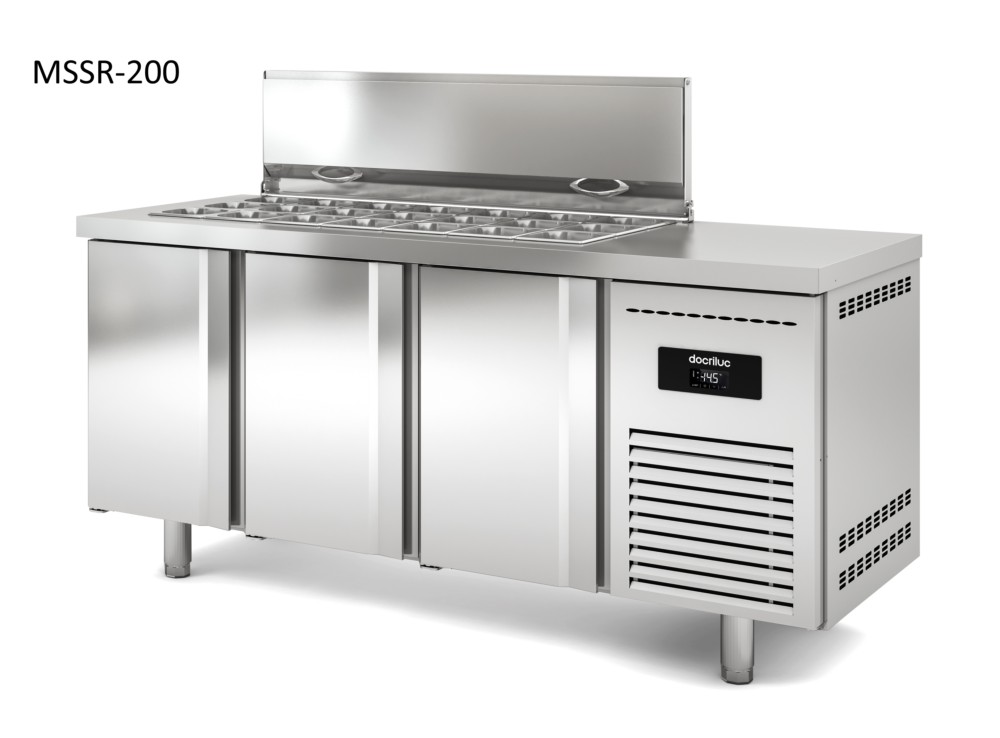 MESA PREPARACIÓN GN 1/1 CON EXPOSITOR INGREDIENTES GN 1/4 ARGENTUM