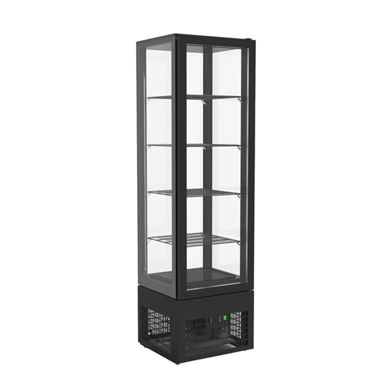 vitrina refrigerada cuatro caras de cristal para hosteleria postres pasteleria ednox
