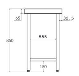 MESA CENTRAL GAMA 700 CON ESTANTE