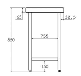 MESA CENTRAL GAMA 900 CON ESTANTE