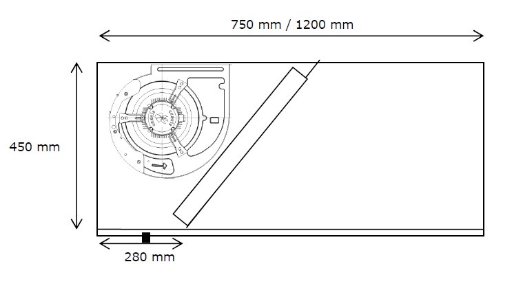 campana de extraccion reversible con motor incorporado 400º2/h 