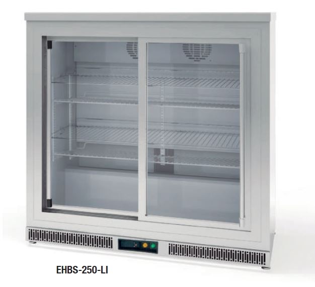 expositor refrigerado bebidas puertas correderas acero inoxidable vertical docriluc