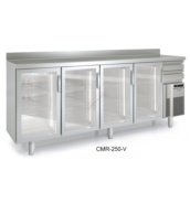 mesa refrigerada snack frente mostrador puertas cristal docriluc