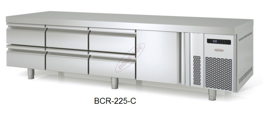 mesa refrigerada gastronorm 1/1 bajo cocina con cajones refrigerados docriluc