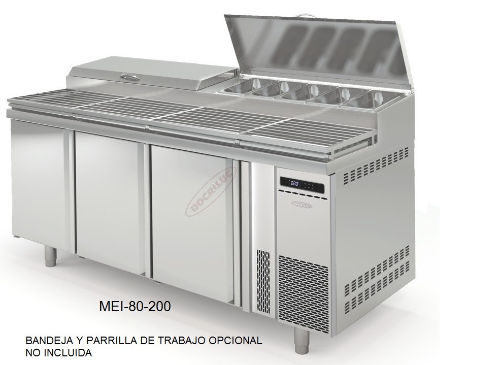 mesa refrigerada gastronorm 1/1 preparacion pizzas cheff docriluc