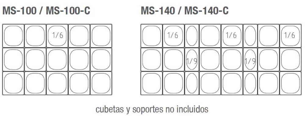 mesas refrigeradas gastronorm 1/1 compacta con expositor de ingredientes ensaladas docriluc 2