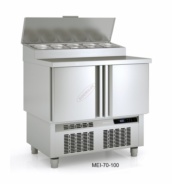 mesa refrigerada gastronorm 1/1 compacta con expositor de ingredientes docriluc