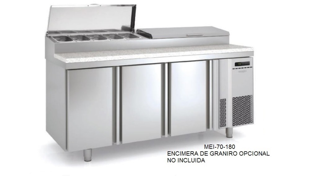 mesa refrigerada gastronorm 1/1 preparacion ensalada cheff docriluc