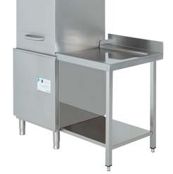 mesa de salida para lavavajillas de capota edenox