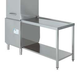 mesa de salida sin peto para lavavajillas de capota edenox