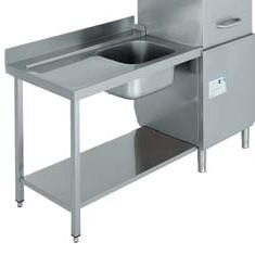 mesa de entrada con fregadero para lavavajillas industrial de cupula edenox