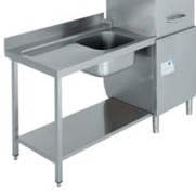 mesa de entrada con fregadero para lavavajillas industrial de cupula edenox