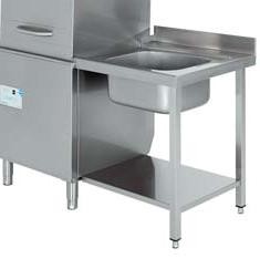 mesa de prelavado con fregadero para lavavajillas industrial de capota