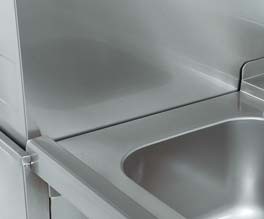 mesa de prelavado con fregadero para lavavajillas industrial de capota edenox