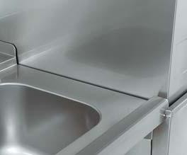 mesa de entrada con fregadero para lavavajillas industrial de cupula edenox