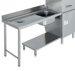 mesa de prelavado con fregadero para lavavajillas industrial para hosteleria capota edenox