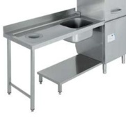 mesa de prelavado con fregadero para lavavajillas industrial para hosteleria capota edenox