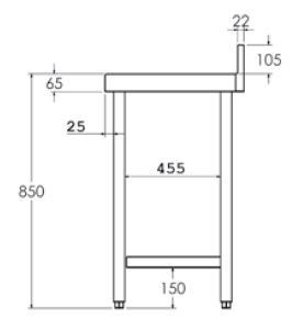 MESA MURAL GAMA 600 CON ESTANTE