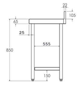 MESA MURAL GAMA 700 CON ESTANTE