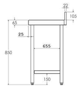 mesa mural gama 800 con estante distform 1