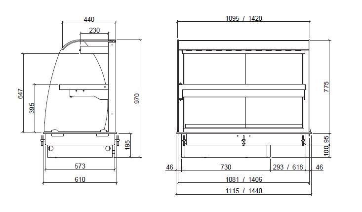 vitrina caliente para delf service edenox