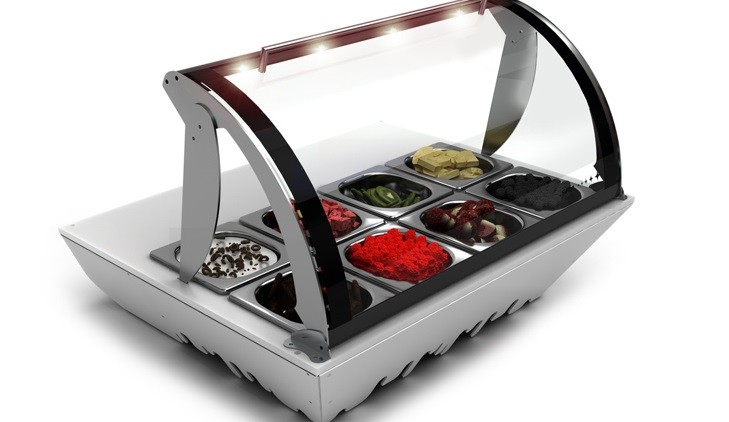 Vitrina topping box refrigerada