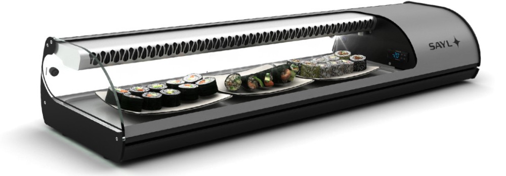 Vitrina expositora sushi cuba plana
